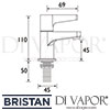 Bristan Design Utility Lever Basin Taps Dimensions